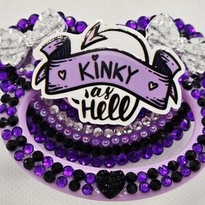 Purple and Black Kids Bib with Glitter Accents